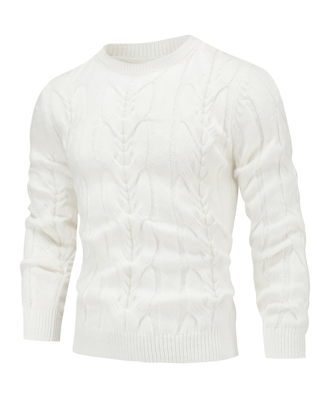 Men's Casual Striped Pullover Sweater - Soft Stretch Knit