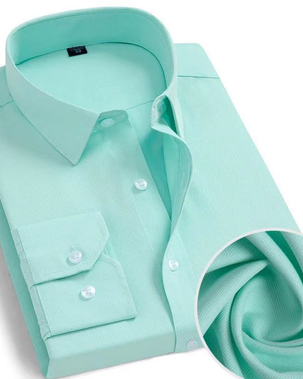 Men's Classic Long Sleeve Dress Shirt - Striped/Solid with Pocket