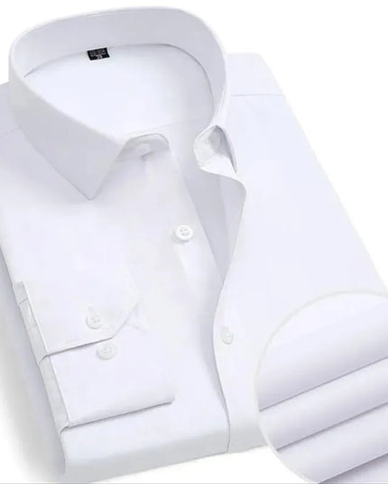 Men's Classic Long Sleeve Dress Shirt - Striped/Solid with Pocket