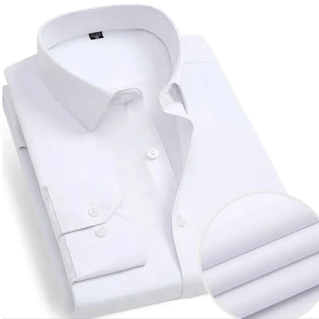 Men's Classic Long Sleeve Dress Shirt - Striped/Solid with Pocket
