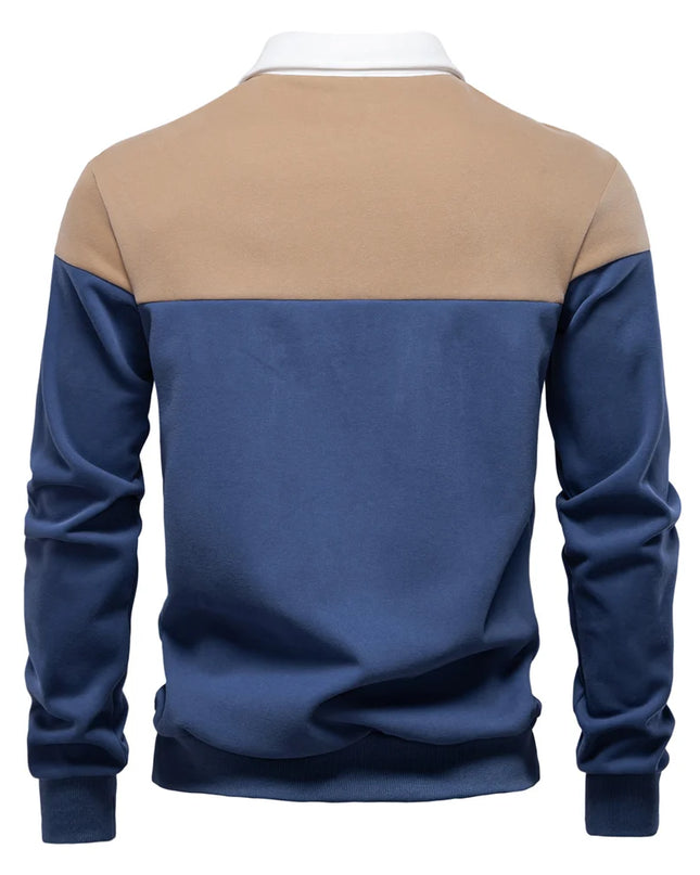 Men's Color-Block Cotton Blend Hoodie - Casual Spring Style