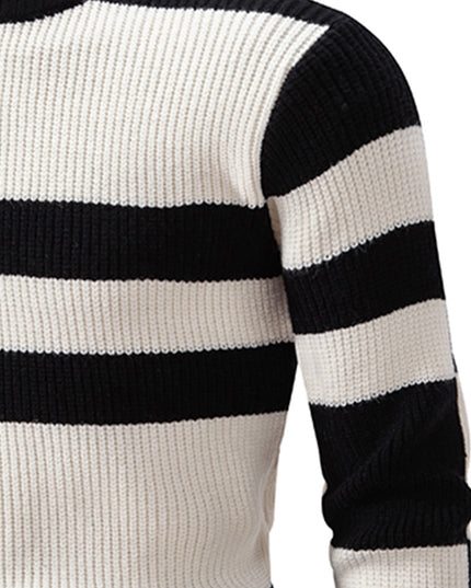Men's Color Block Crew Neck Sweater - Casual Fall/Winter Style