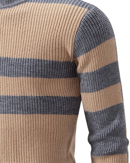 Men's Color Block Crew Neck Sweater - Casual Fall/Winter Style