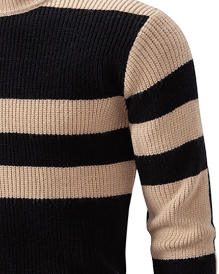 Men's Color Block Crew Neck Sweater - Casual Fall/Winter Style