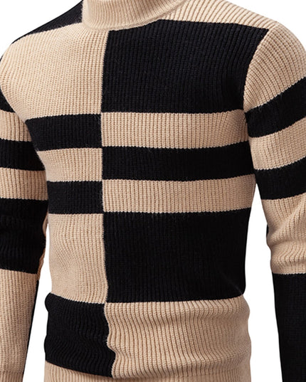 Men's Color Block Crew Neck Sweater - Casual Fall/Winter Style