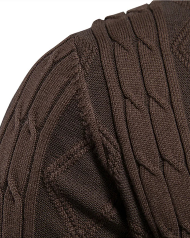 Men's Cotton Argyle Cardigan - Casual Winter Sweater