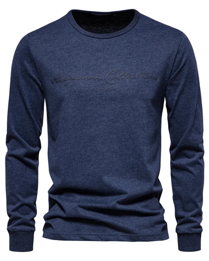Men's Cotton Long Sleeve T-Shirt - Casual Spring Tee