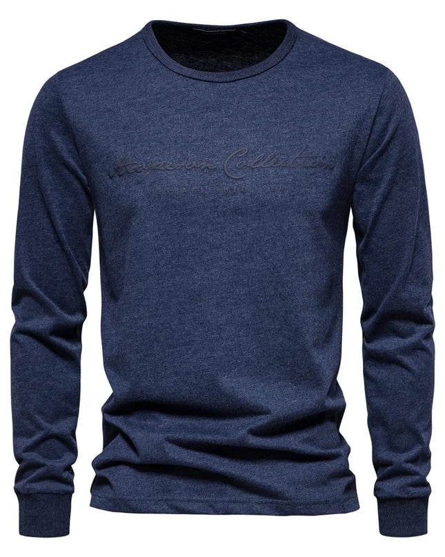 Men's Cotton Long Sleeve T-Shirt - Casual Spring Tee