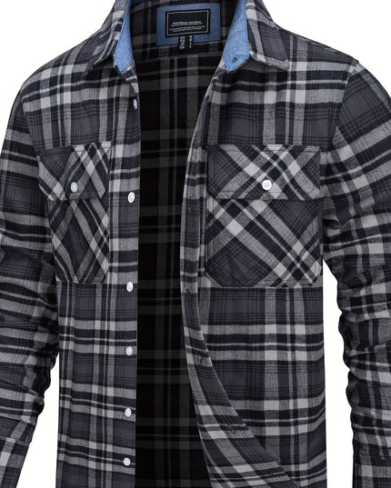 Men's Cotton Plaid Shirt - Soft & Comfortable for Outdoors