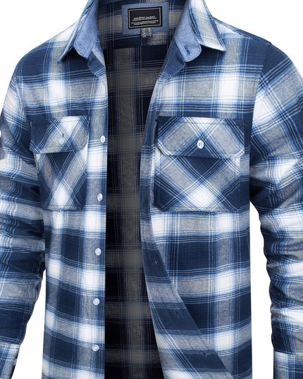 Men's Cotton Plaid Shirt - Soft & Comfortable for Outdoors