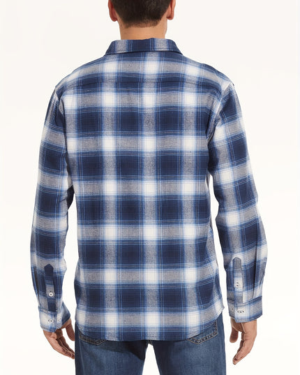 Men's Cotton Plaid Shirt - Soft & Comfortable for Outdoors