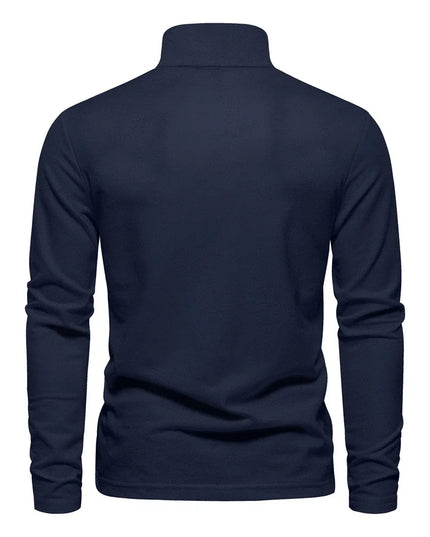 Men’s Deer Embroidery Polo Shirt - Casual Long Sleeve