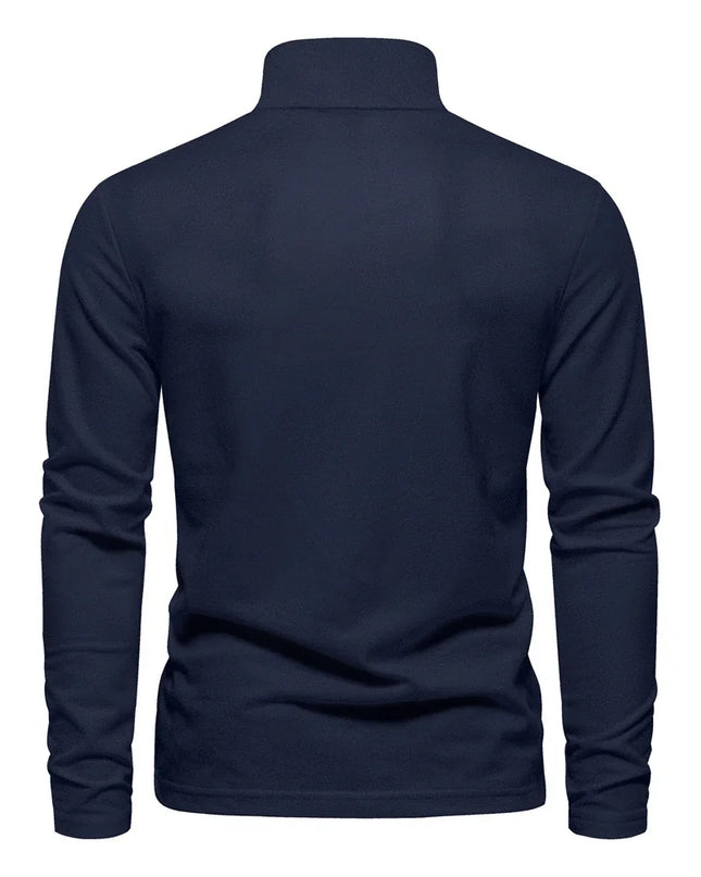 Men’s Deer Embroidery Polo Shirt - Casual Long Sleeve