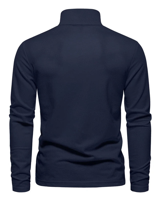 Men's Deer Embroidery Polo Shirt - Casual Long Sleeve