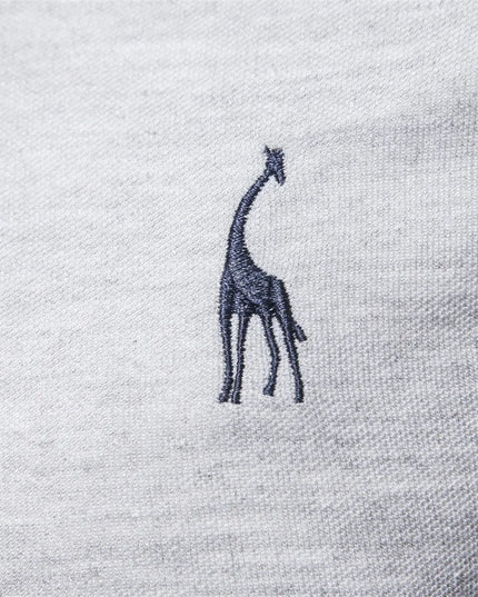 Men’s Deer Embroidery Polo Shirt - Casual Long Sleeve