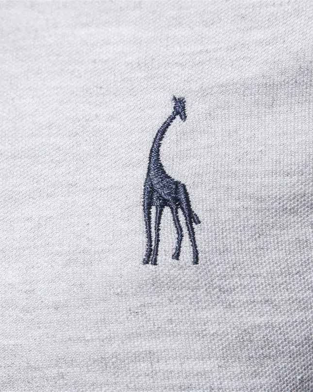 Men’s Deer Embroidery Polo Shirt - Casual Long Sleeve