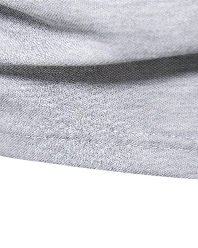 Men’s Deer Embroidery Polo Shirt - Casual Long Sleeve