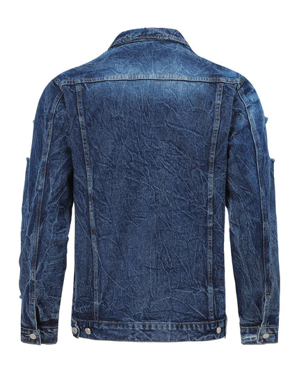 Men's Denim Jacket - Classic Blue, Loose Fit, Trendy Style