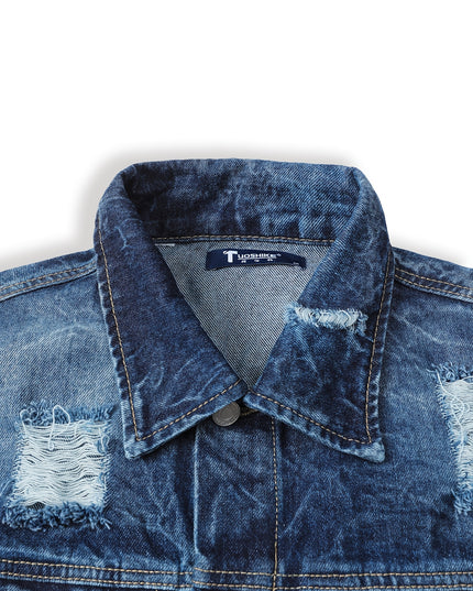 Men's Denim Jacket - Classic Blue, Loose Fit, Trendy Style