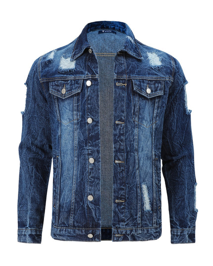 Men's Denim Jacket - Classic Blue, Loose Fit, Trendy Style