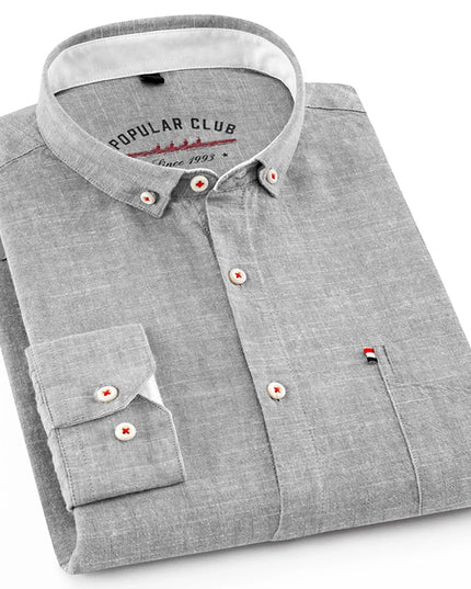 Men's Fashion Solid Color Linen Shirt - Casual to Business Style
