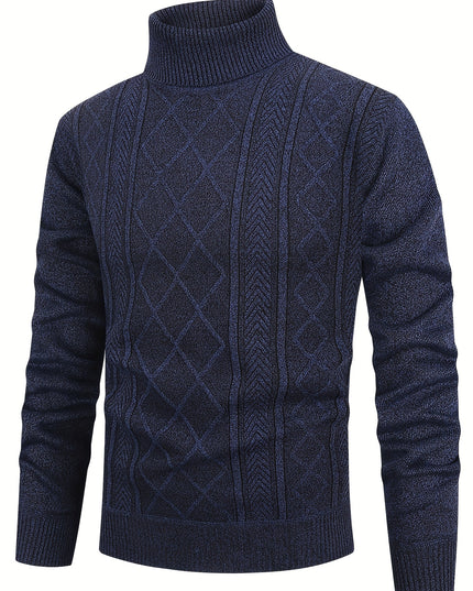 Men's Fleece-Lined Sweater - Cozy Long Sleeve Pullover