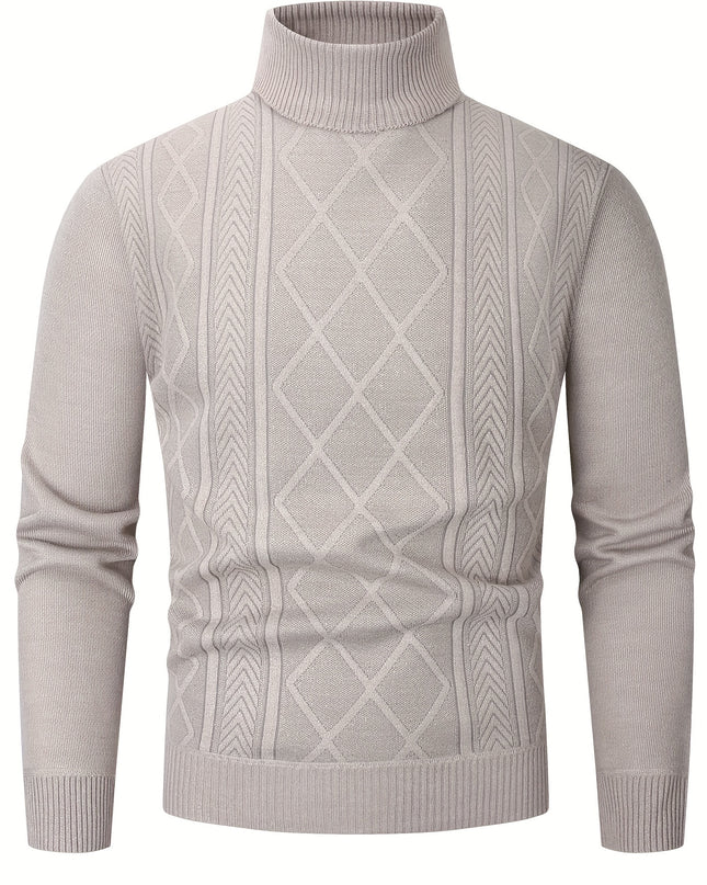 Men's Fleece-Lined Sweater - Cozy Long Sleeve Pullover