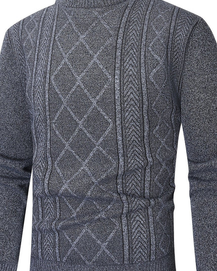 Men's Fleece-Lined Sweater - Cozy Long Sleeve Pullover