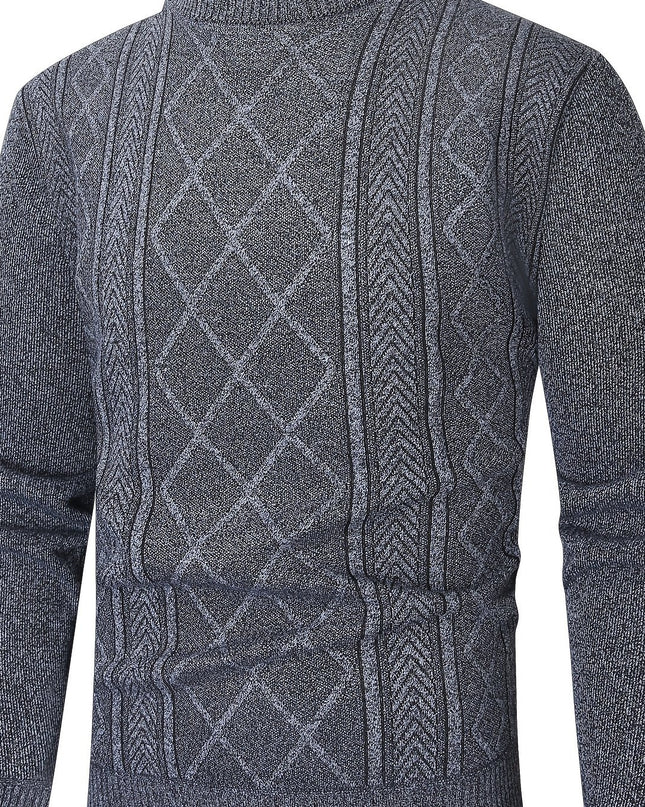 Men's Fleece-Lined Sweater - Cozy Long Sleeve Pullover