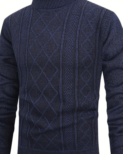 Men's Fleece-Lined Sweater - Cozy Long Sleeve Pullover