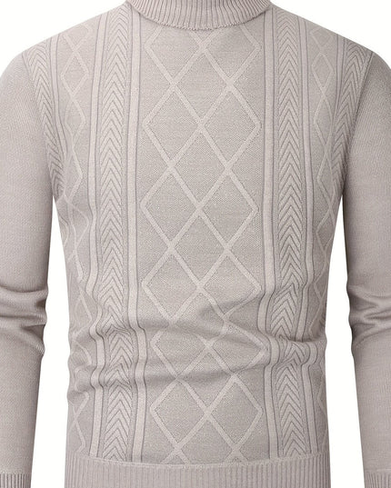 Men's Fleece-Lined Sweater - Cozy Long Sleeve Pullover