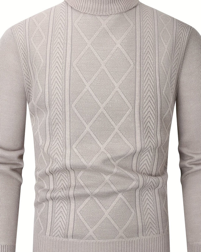 Men's Fleece-Lined Sweater - Cozy Long Sleeve Pullover