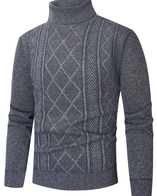 Men's Fleece-Lined Sweater - Cozy Long Sleeve Pullover