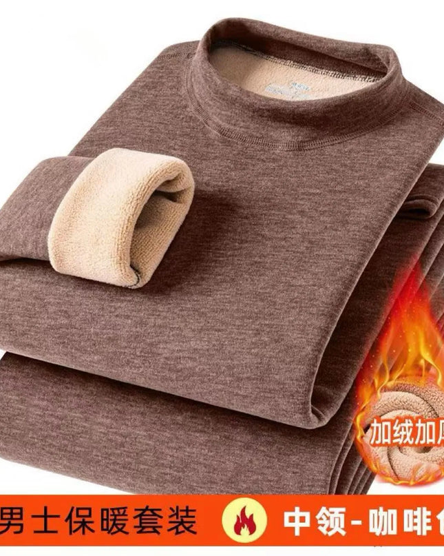 Men's Fleece Lined Thermal Underwear Set - Warm Velvet Comfort
