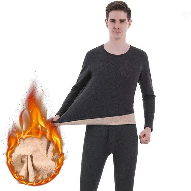 Men's Fleece Lined Thermal Underwear Set - Warm Velvet Comfort