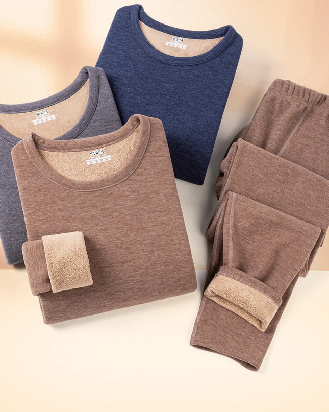 Men's Fleece Lined Thermal Underwear Set - Warm Velvet Comfort