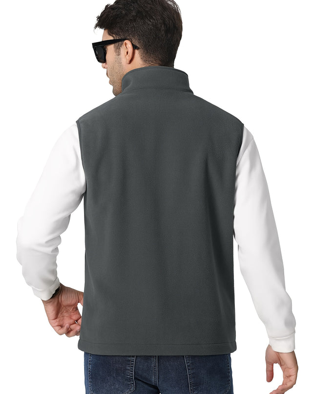 Men's Fleece Vest Jacket - Lightweight, Sleeveless, Casual Outdoor