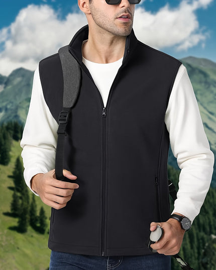 Men's Fleece Vest Jacket - Lightweight, Sleeveless, Casual Outdoor
