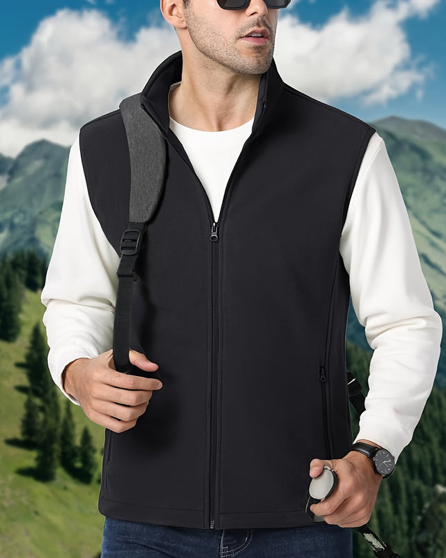 Men's Fleece Vest Jacket - Lightweight, Sleeveless, Casual Outdoor