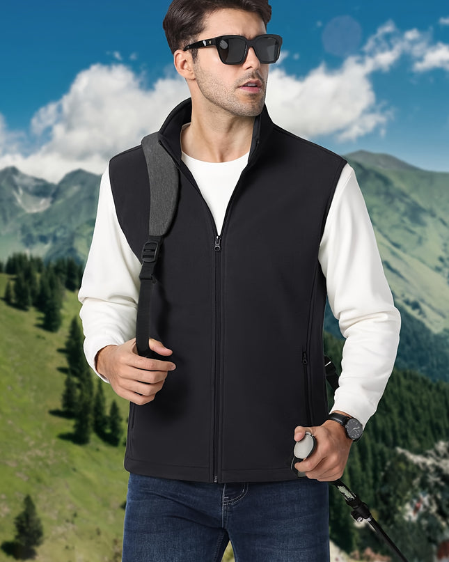 Men's Fleece Vest Jacket - Lightweight, Sleeveless, Casual Outdoor