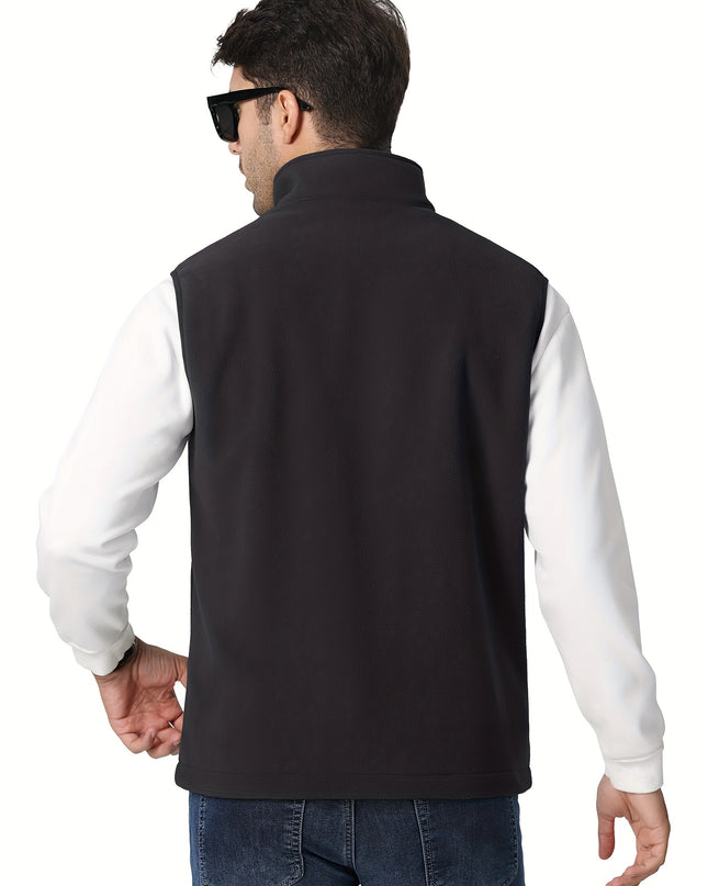 Men's Fleece Vest Jacket - Lightweight, Sleeveless, Casual Outdoor