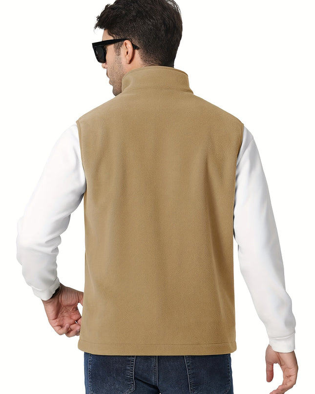 Men's Fleece Vest Jacket - Lightweight, Sleeveless, Casual Outdoor