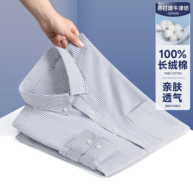 Men’s Formal White Shirt - Long Sleeve Business Pocket Style 5XL