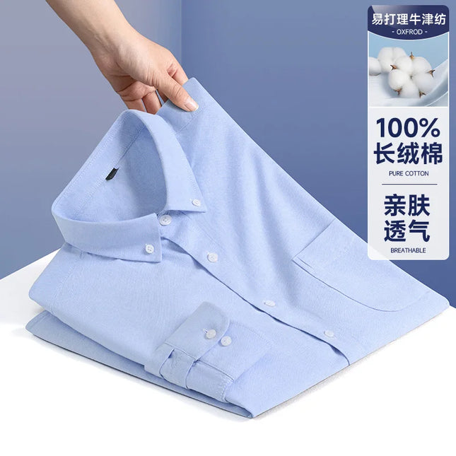 Men’s Formal White Shirt - Long Sleeve Business Pocket Style 5XL