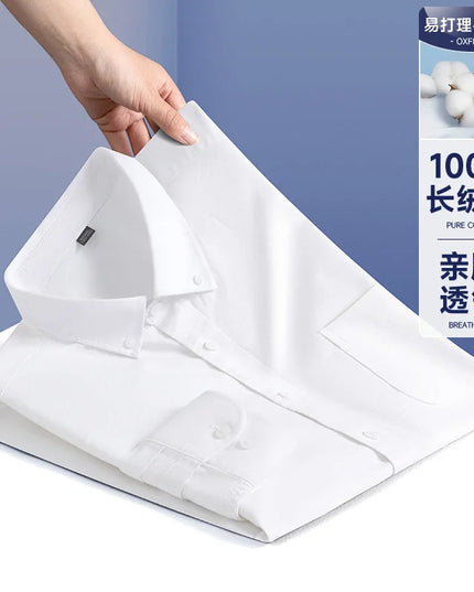 Men’s Formal White Shirt - Long Sleeve Business Pocket Style 5XL