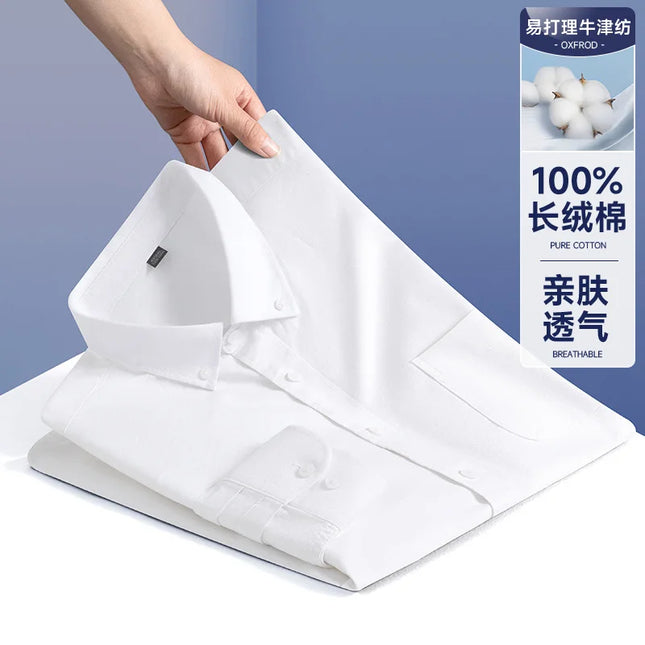 Men’s Formal White Shirt - Long Sleeve Business Pocket Style 5XL