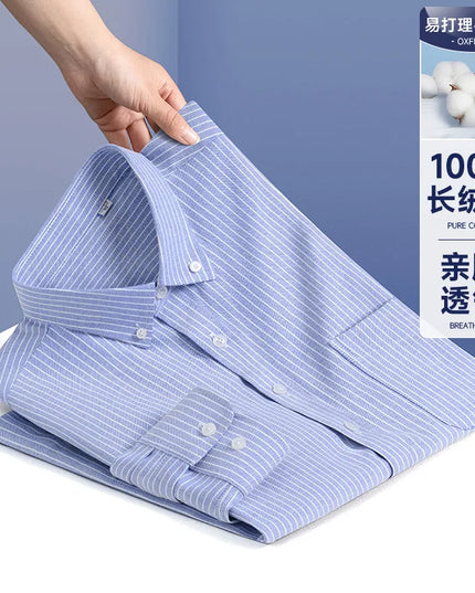 Men’s Formal White Shirt - Long Sleeve Business Pocket Style 5XL