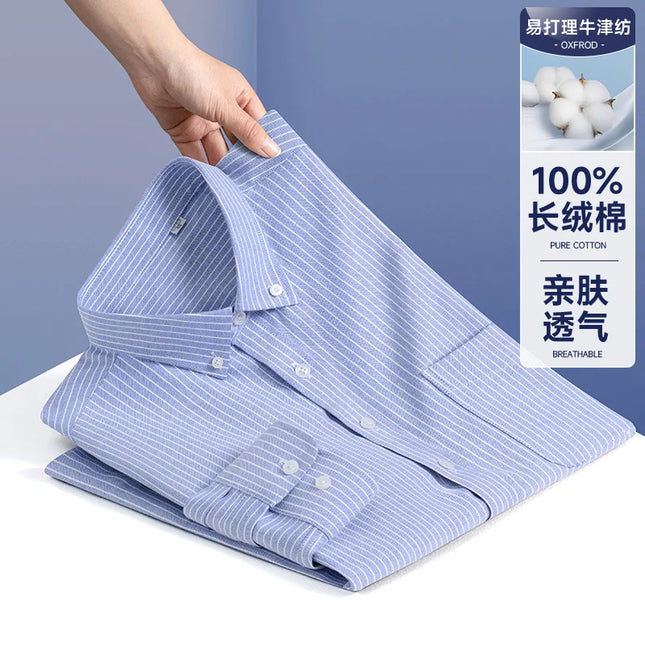 Men’s Formal White Shirt - Long Sleeve Business Pocket Style 5XL