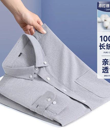 Men’s Formal White Shirt - Long Sleeve Business Pocket Style 5XL