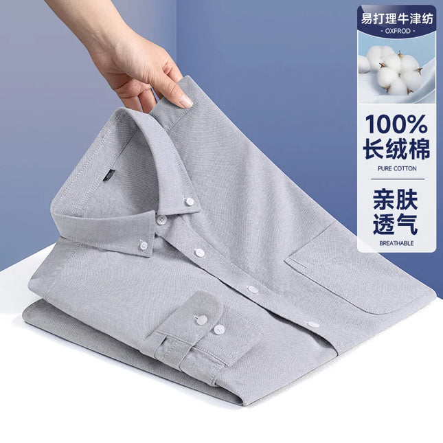 Men’s Formal White Shirt - Long Sleeve Business Pocket Style 5XL